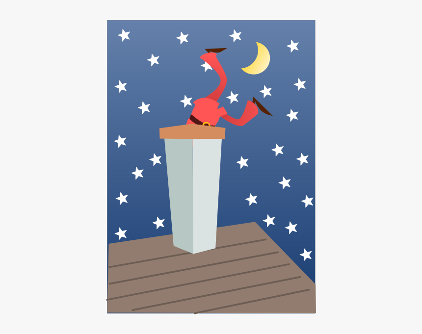Cartoon Santa In A Chimney - Chimney Clip Art, HD Png Download