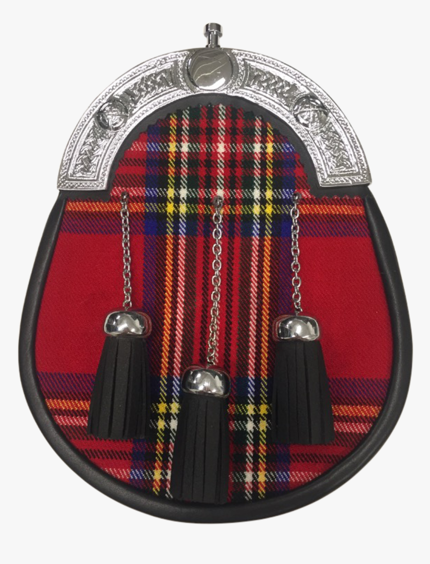 Royal Stewart Sporran With Silver Cantle - Tartan, HD Png Download