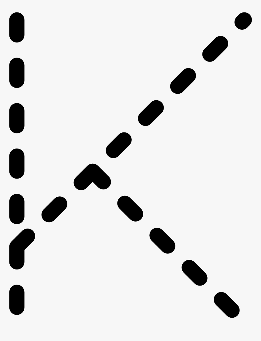 Dashed Line Of Alphabet Letter K - Tracing Letter K Clipart, HD Png ...