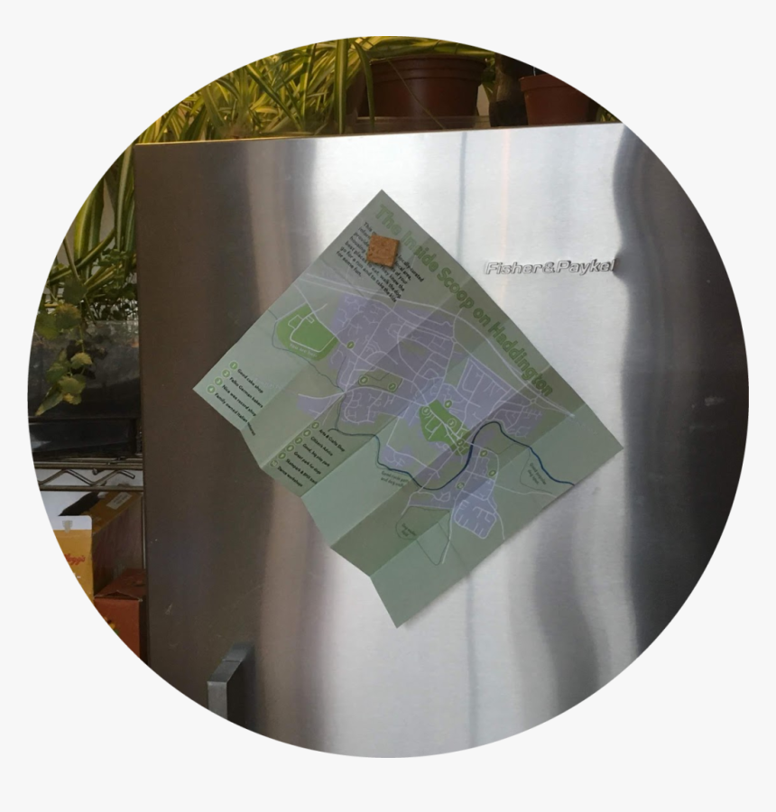A Map Pinned To A Fridge By A Magnet - Circle, HD Png Download