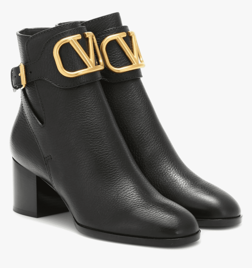 Valentino Garavani Vlogo Grainy Leather Ankle Boot - Valentino Vlogo Ankle Boots, HD Png Download