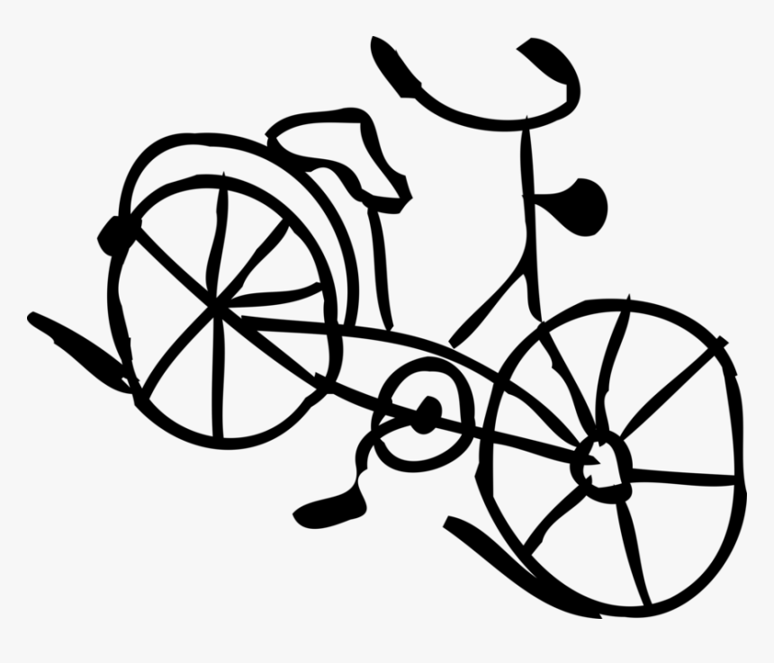 Bicycle Propelled By Pedals Vector Image Illustration - Line Art, HD Png Download