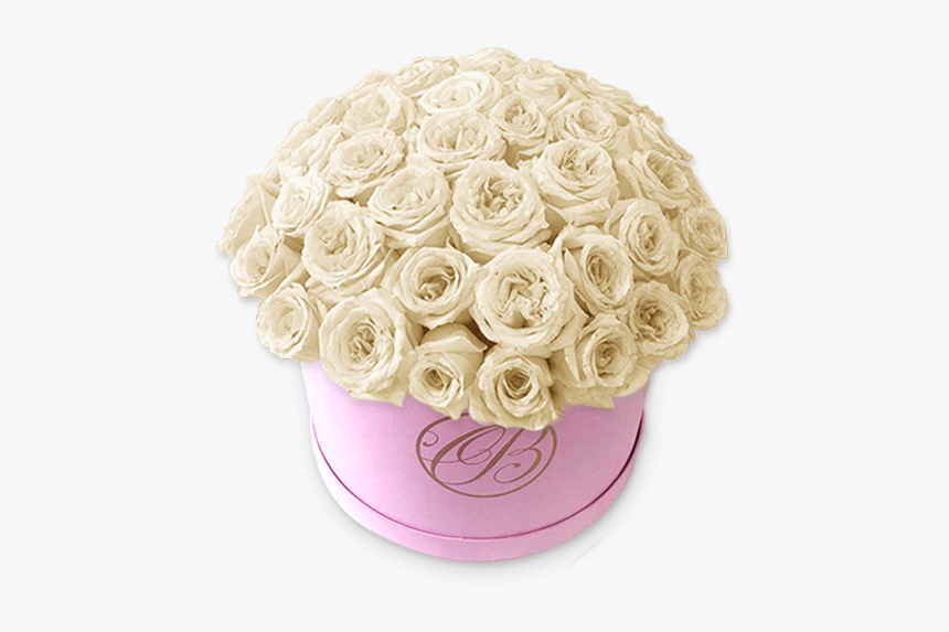 Caja Redonda De Rosas Blancas - Bouquet, HD Png Download