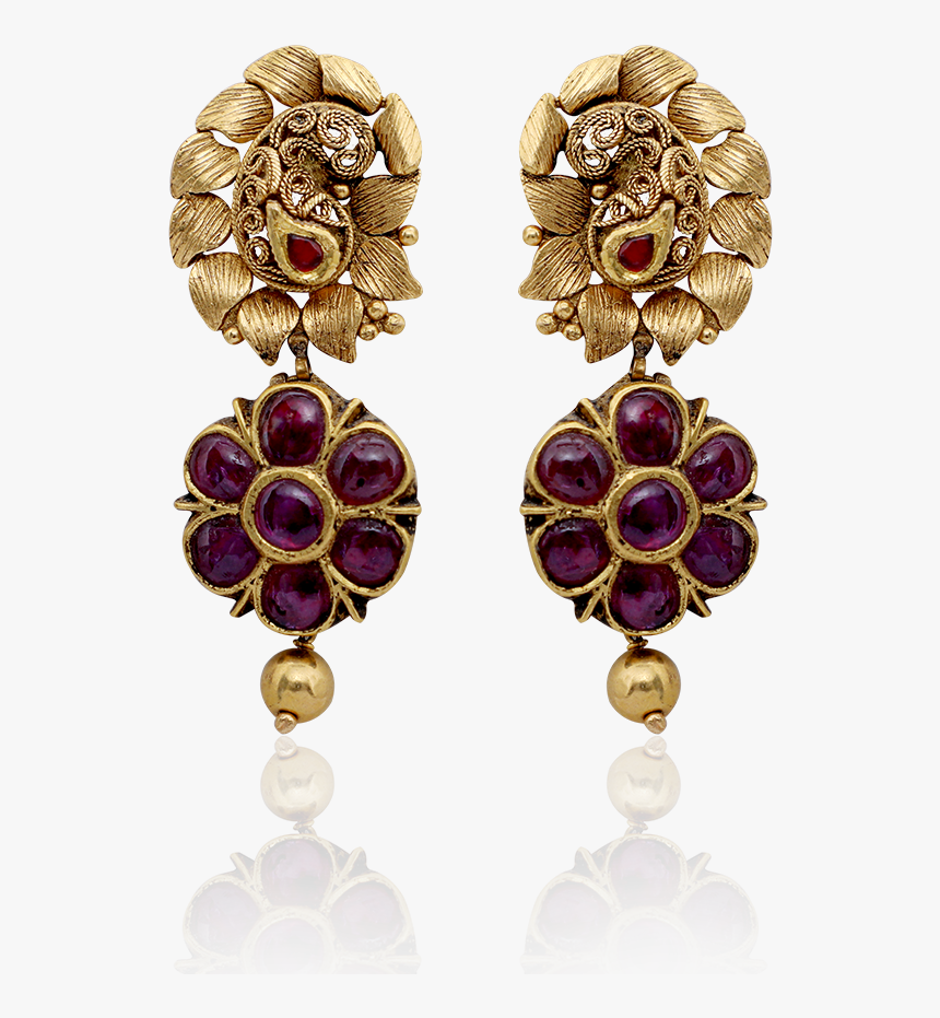 Royal Ruby Antique Stud Earring, HD Png Download