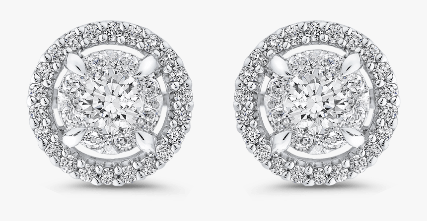 Gold Earrings With White Stones, HD Png Download