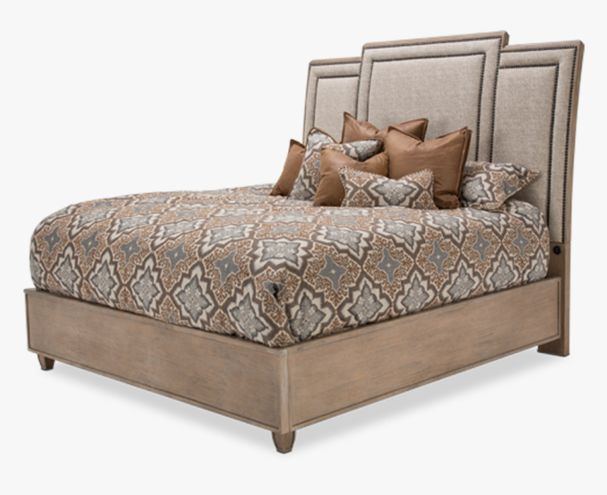 Queen Desert Sand Finish Panel Bed Frame With Headboard - Bed, HD Png Download