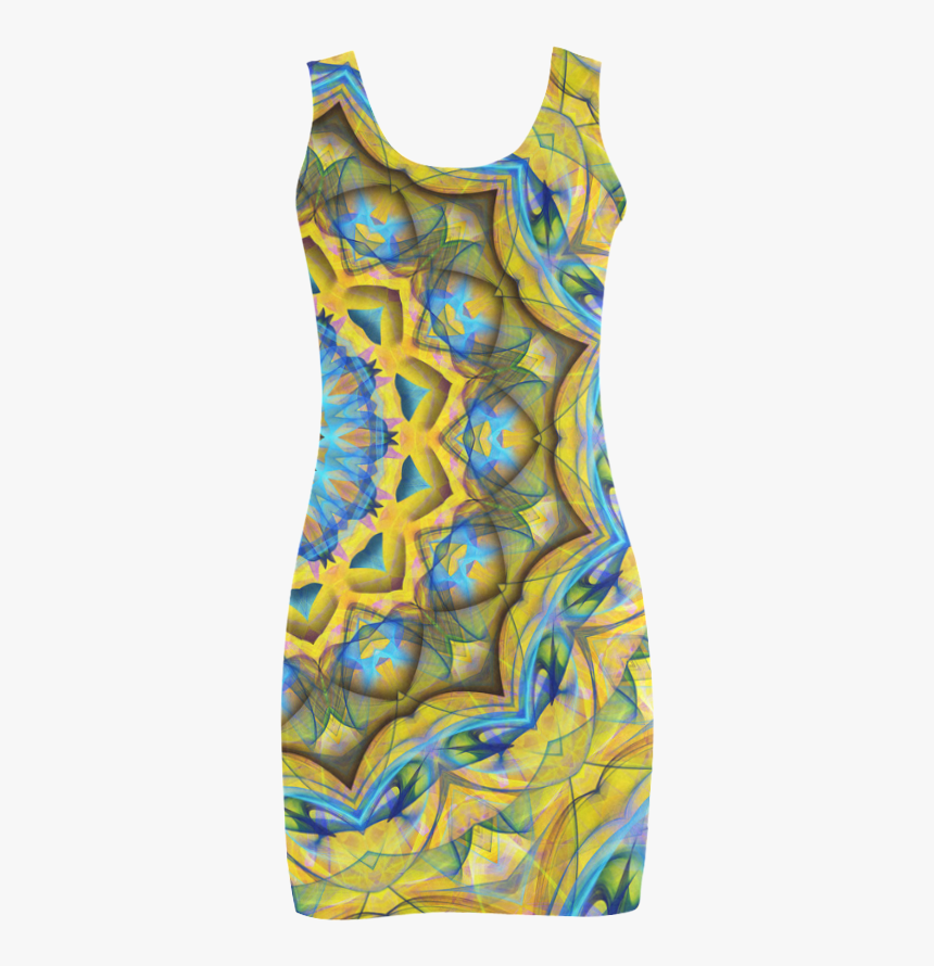 Blue Sky Golden Cornfield Mandala Abstract Art Medea - Day Dress, HD Png Download