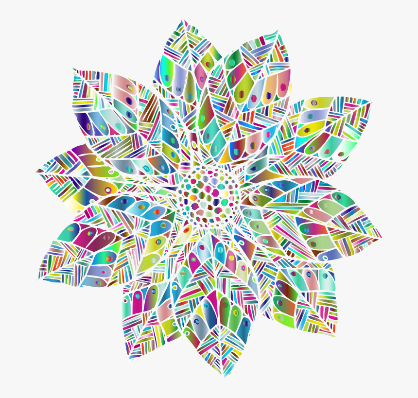 Hand Drawn Flower Line Art Polyprismatic - Circle, HD Png Download