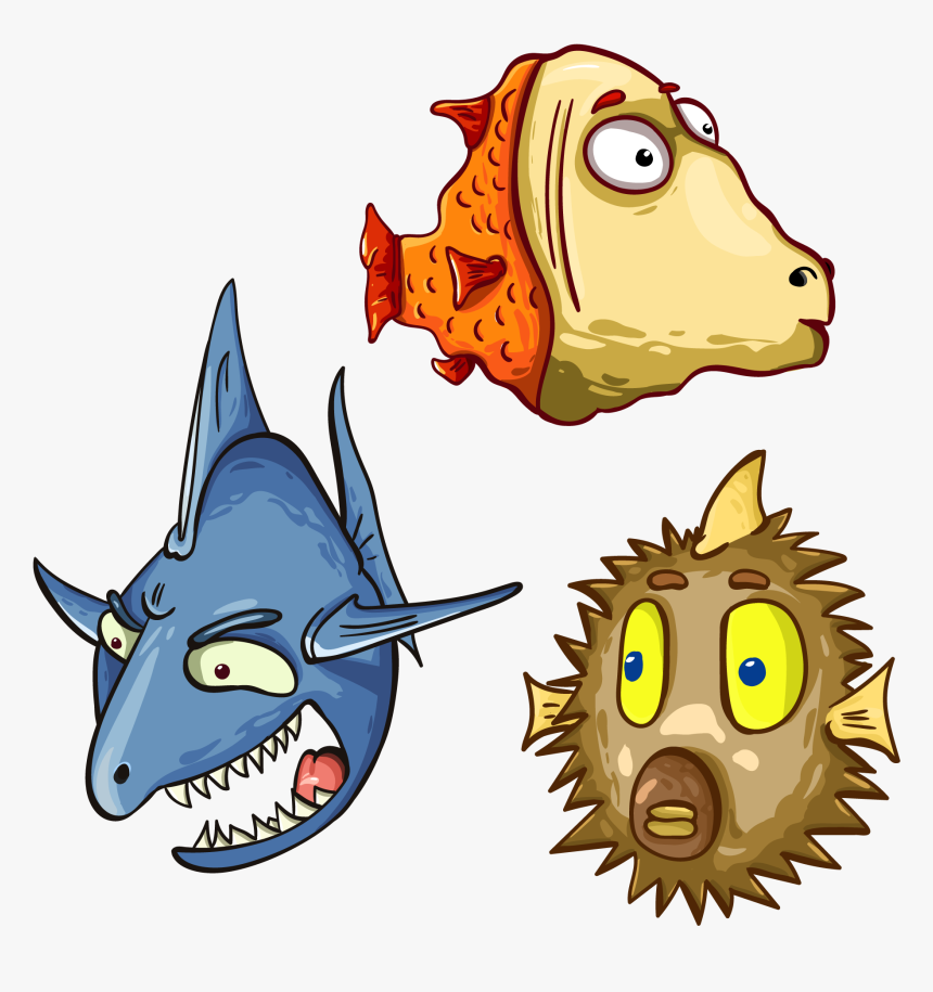 Pictures Of Animated Fish - Sharks, HD Png Download