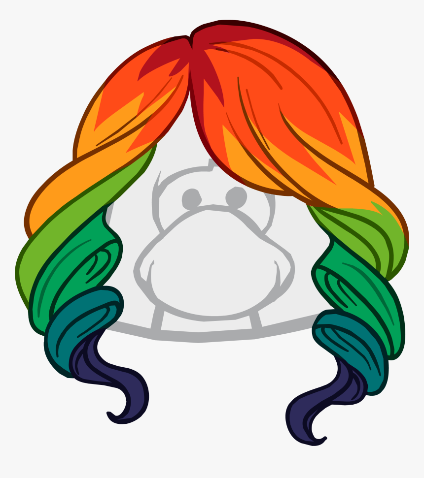 Club Penguin Wiki - Club Penguin With Hair, HD Png Download
