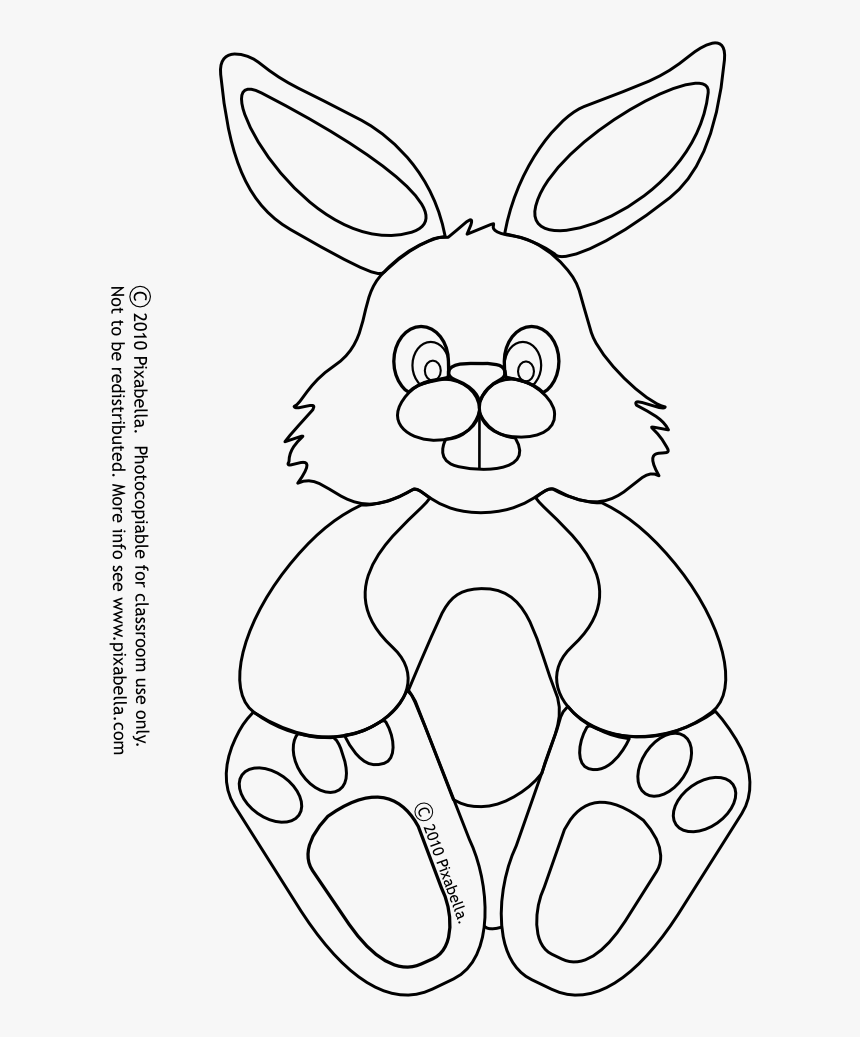 Easter Bunny Outline - Domestic Rabbit, HD Png Download