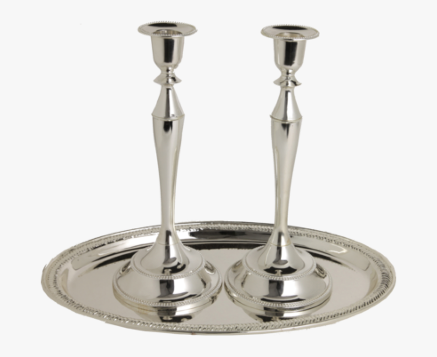 Silver Plated Candlesticks W/ Tray - Stemware, HD Png Download