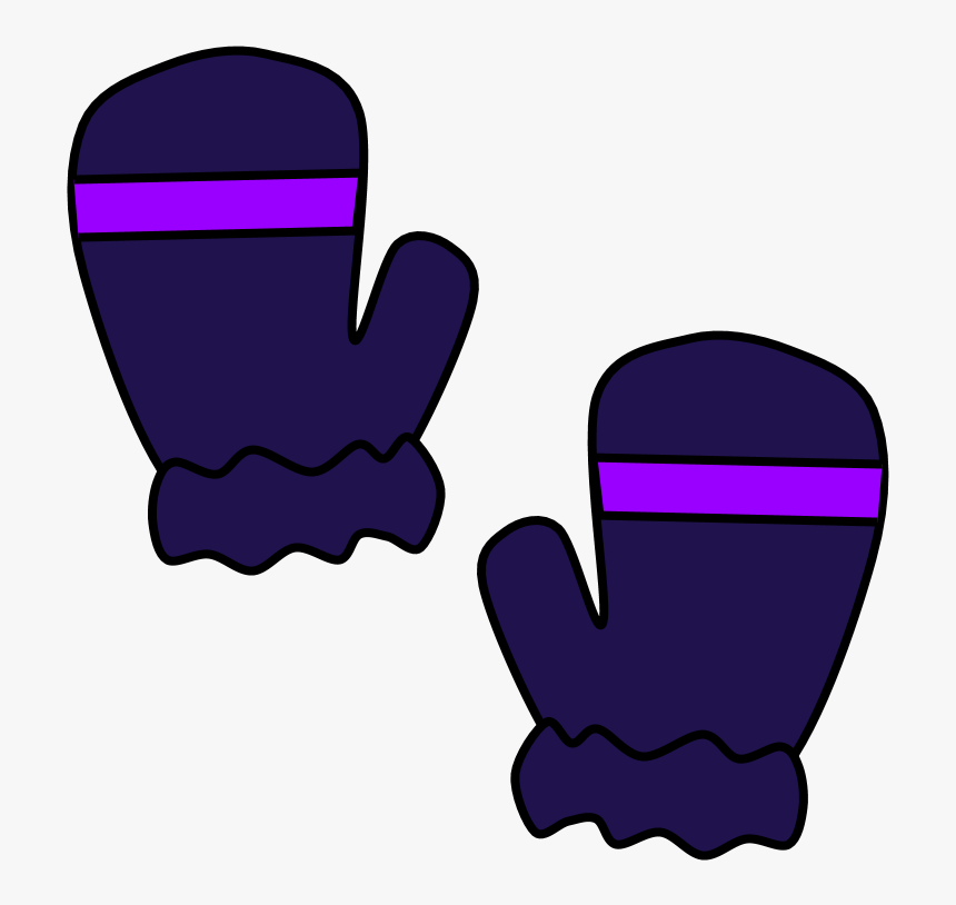 Mittens, Fur Cuff, Stripe, Purple - Clipart For Brown Mittens, HD Png Download