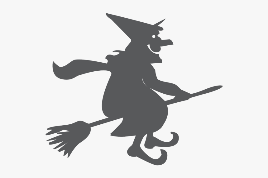 Cartoon Witch On A Broomstick, HD Png Download