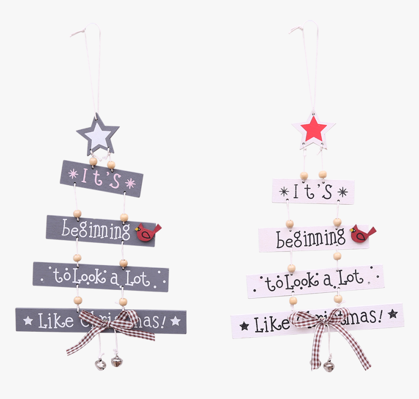 Christmas Colorful Wooden Pendant Door Decorations - Wall Mounted Wooden Christmas Tree, HD Png Download