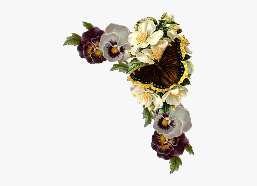 [​img] - Laminas Para Decoupage Flores Esquinas, HD Png Download