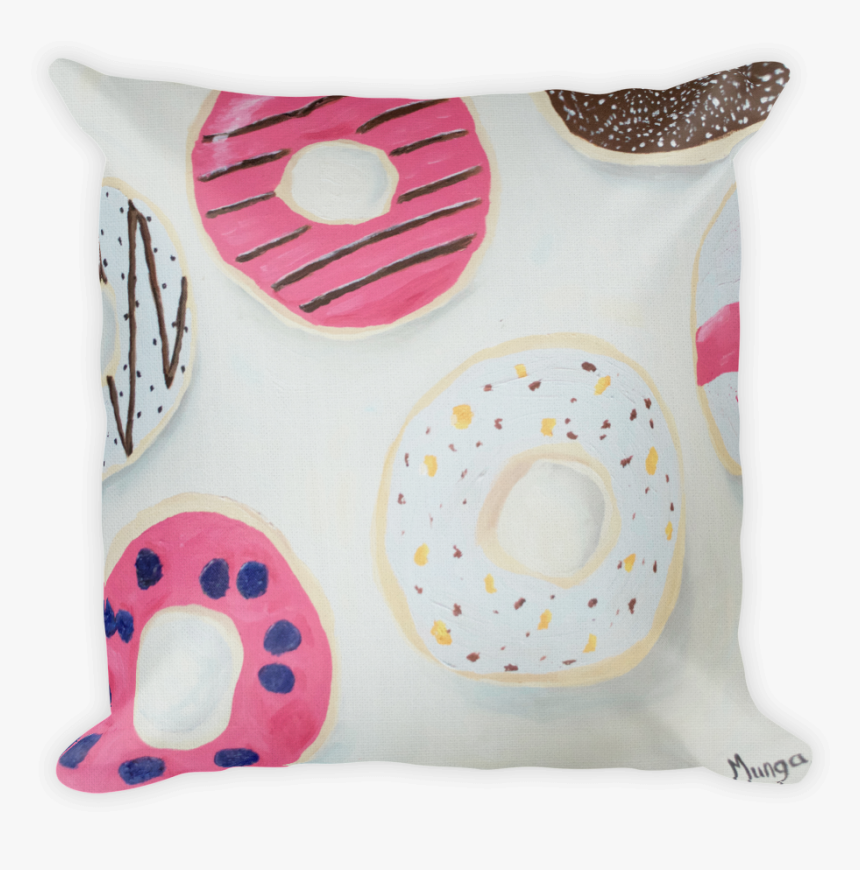 Pink Colorful Donut Throw Pillow By Munga Vision - Throw Pillow, HD Png Download