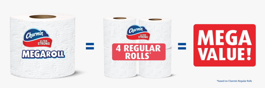 Ultra Strong Mega Roll Toilet Paper Charmin - Tissue Paper, HD Png Download