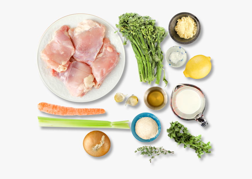 Chicken And Dumplings With Broccolini - Dumplings Ingredients, HD Png Download