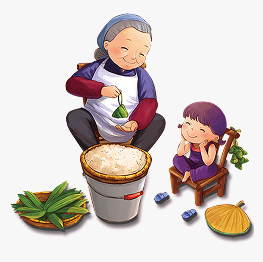 Grandma Bag Dumplings Dragon Boat Festival Png - Zongzi, Transparent Png