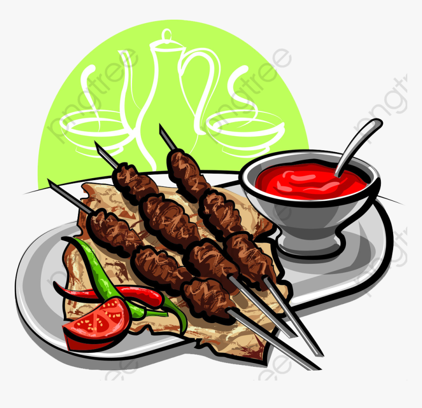 Pinchos De Pintado Grill - Sticker Grilled Kebab, HD Png Download