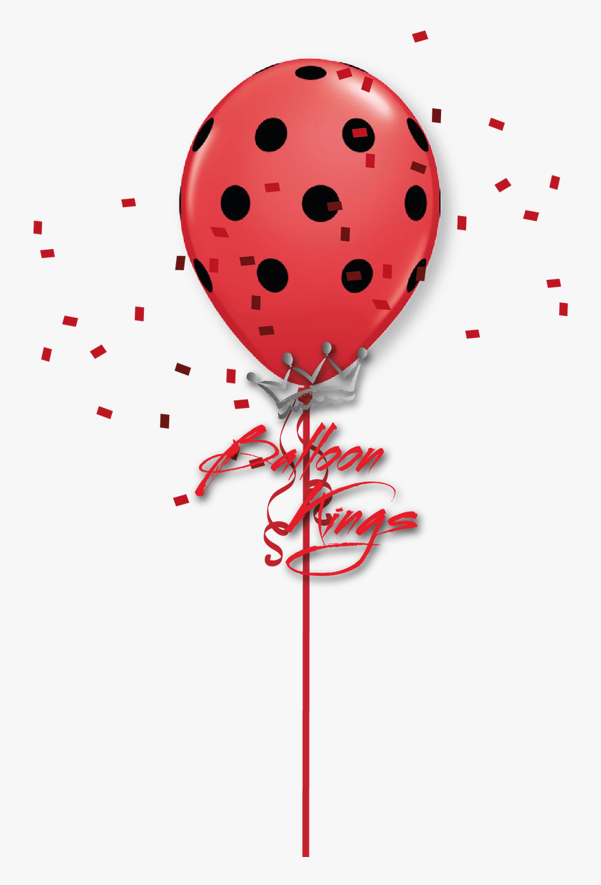 11in Red And Black Polka Dots - Balloon, HD Png Download