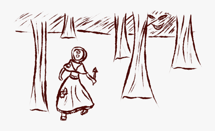 Red Dots Glowing Off In The Distance - Sketch, HD Png Download