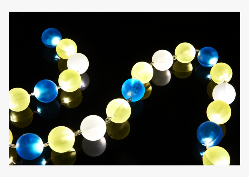 Guirlande 24 Lumieres Perles Jaunes Et Bleues - Circle, HD Png Download