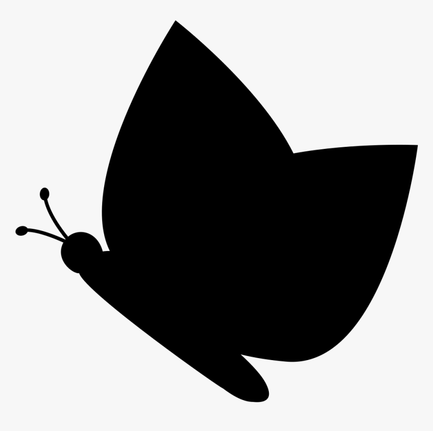 Butterfly Black Silhouette From Side View Comments - Butterfly Silhouette Side Png, Transparent Png