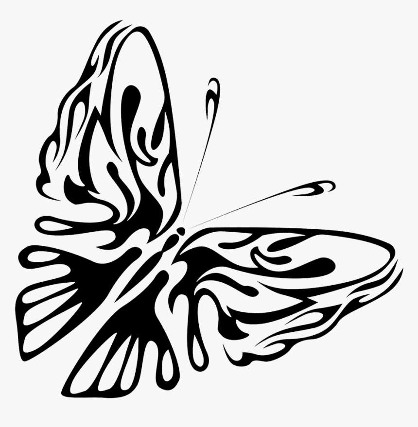 Black Png Butterfly Shape - Butterfly Clipart, Transparent Png