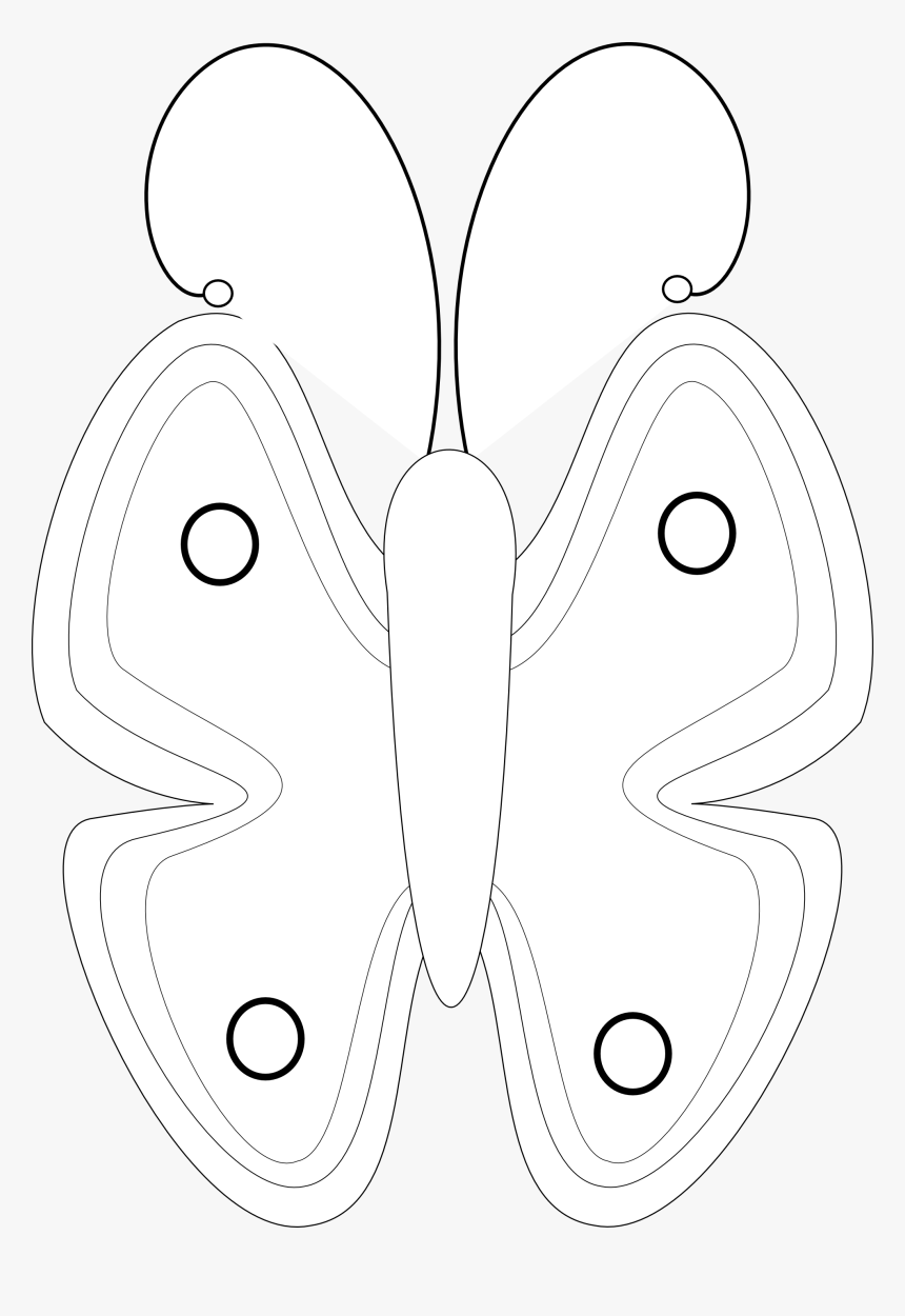 Butterfly 56 Black White Line - Butterfly, HD Png Download