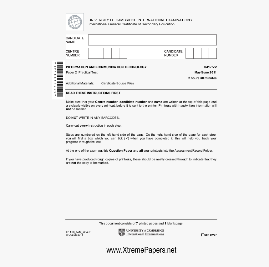 Past Paper Number Igcse Extended, HD Png Download