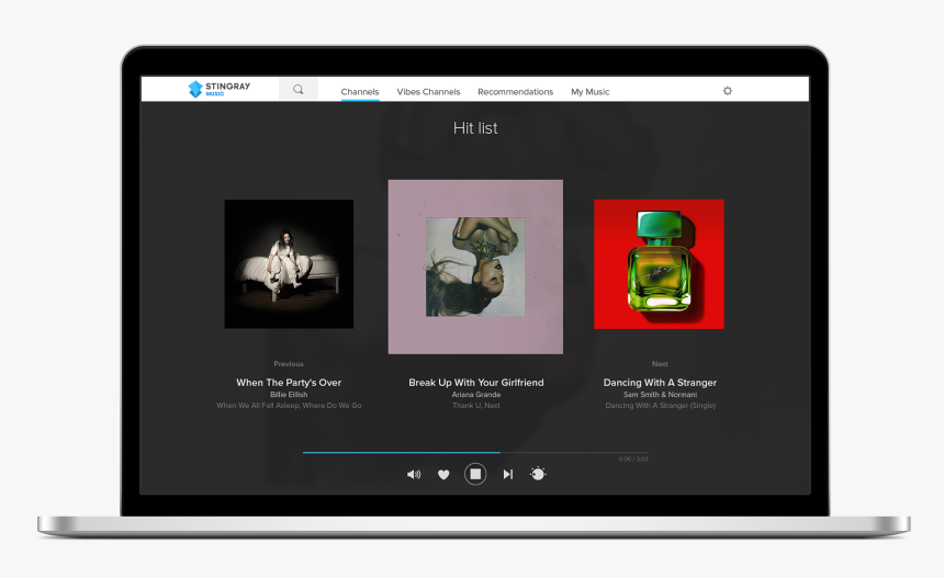 Stingray Music Webplayer 2018 En - Player Stingray Music, HD Png Download