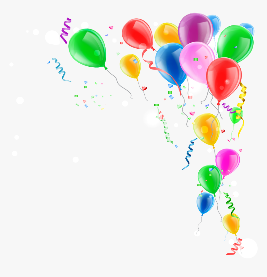 Confeti Globos Png - Balloons And Confetti Png, Transparent Png