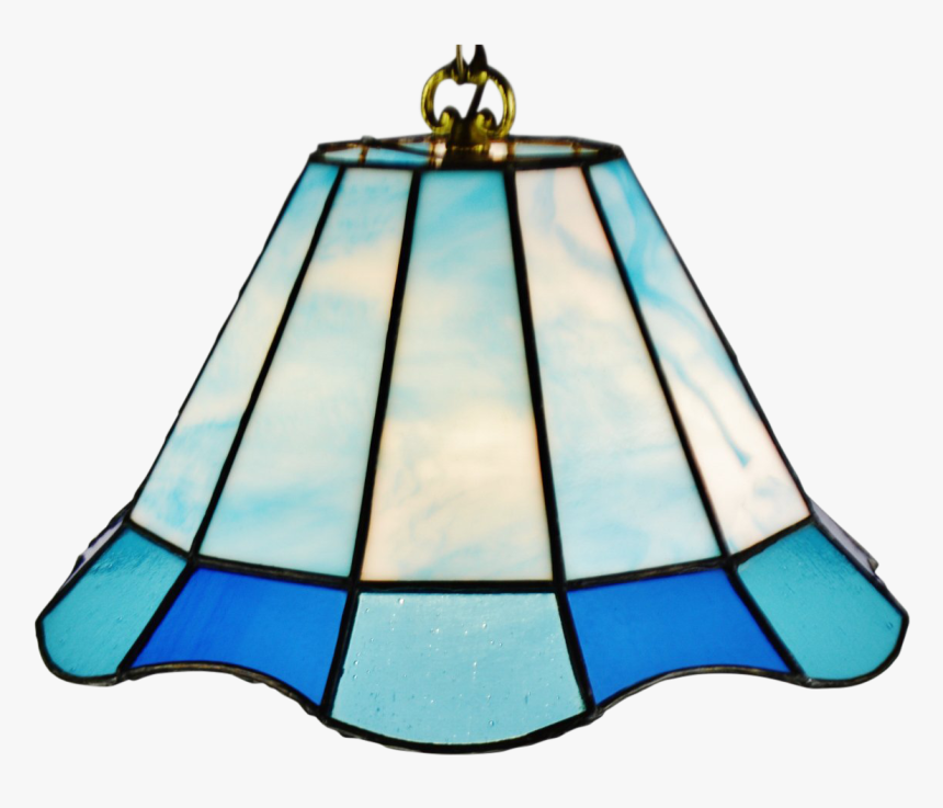 Vintage Tiffany Style Blue Leaded Glass Stained Glass - Stained Glass, HD Png Download