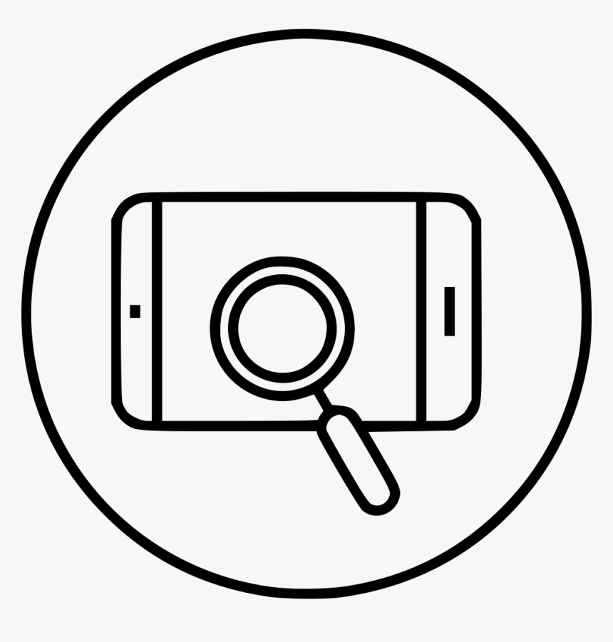 Cell Phone Magnifying Glass Mobile Phone Comments - Line Art, HD Png Download