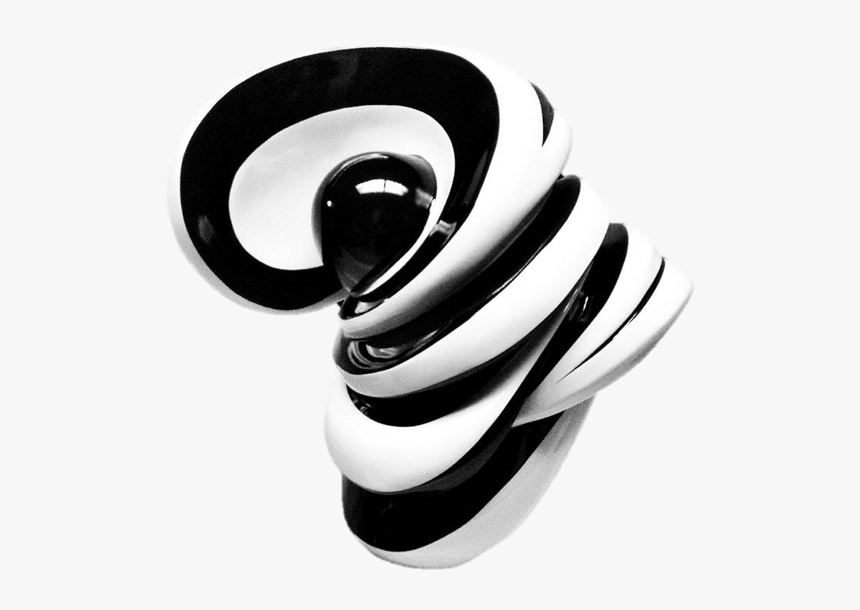 Corazón Espiral Blanco Y Negro - Body Jewelry, HD Png Download
