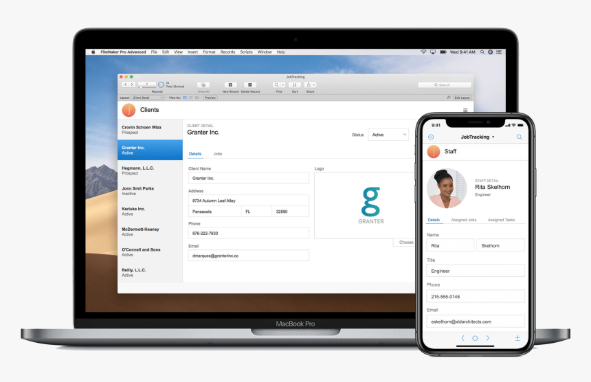 Filemaker Template On Laptop/phone - Laptop And Phone Template, HD Png Download