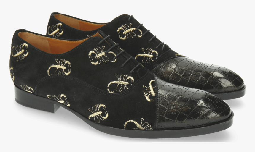 Oxford Shoes Ricky 9 Crock Suede Black Gold - Slip-on Shoe, HD Png Download