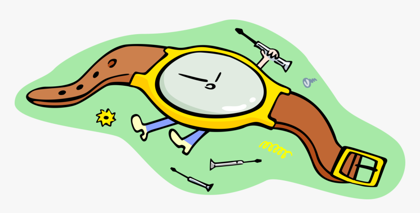 Vector Illustration Of Wristwatch Watch Repair Fixes, HD Png Download