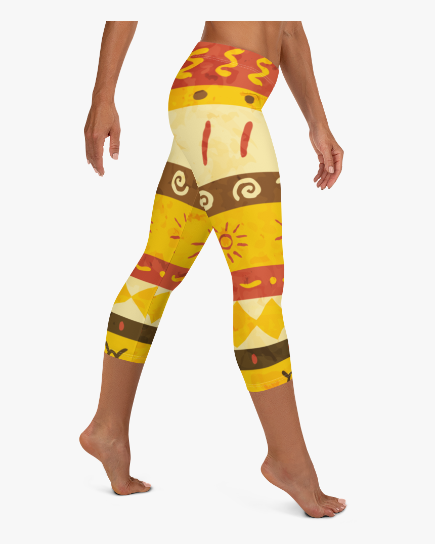 Yellow Sun Capri Leggings 
 Class - Leggings, HD Png Download