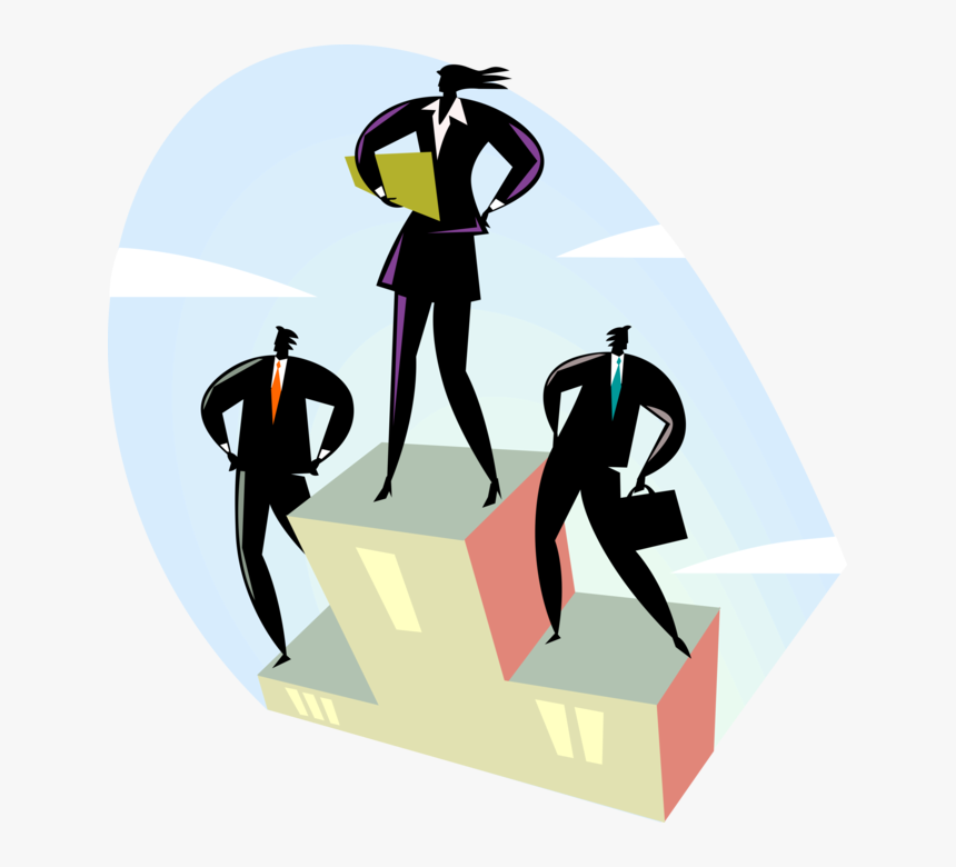 Vector Illustration Of Business Colleagues Stand On - Management, HD Png Download