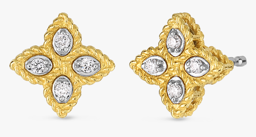 7771383ajerx - Stud Roberto Coin Princess Flower Earrings, HD Png Download