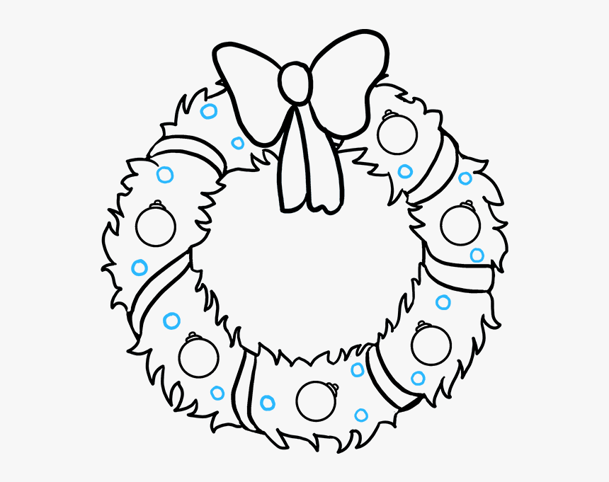 Transparent Christmas Wreath Png - Cartoon Christmas Wreath Drawing, Png Download