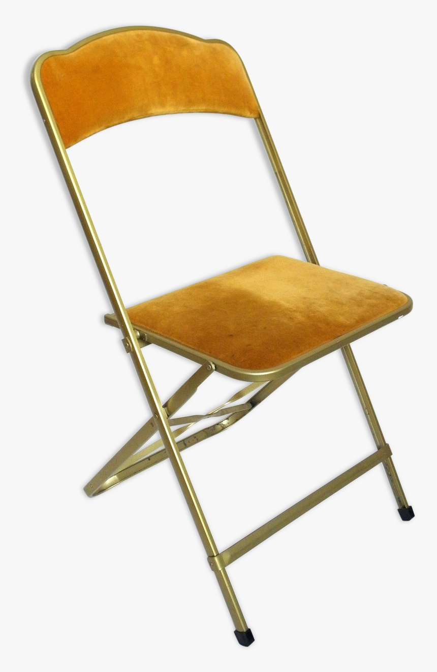 Velvet And Gold Metal Folding Chair - Metal Gold Folding Chairs, HD Png Download