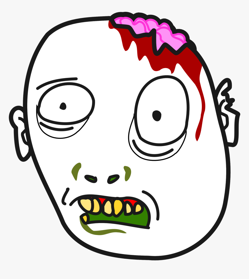 Clipart Mouth Zombie - Zombie Face Cartoon Png, Transparent Png