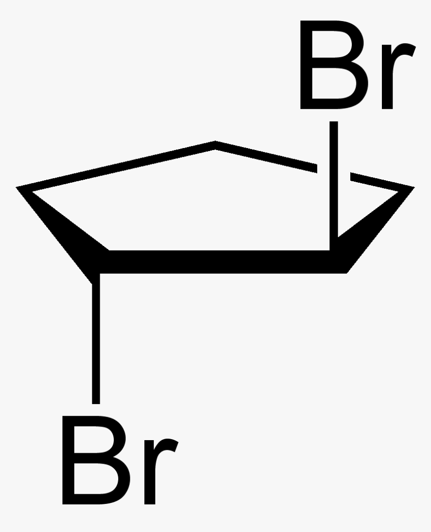 1,2 Dibromocyclopentane Perspective 2d Skeletal - 2 4 Dibromo 1 Naphthol, HD Png Download