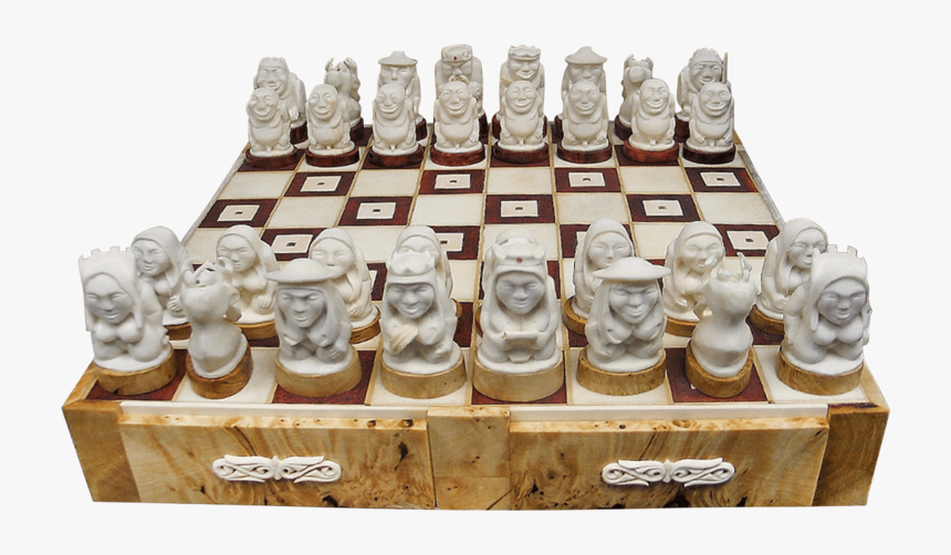 Chess Set Of Bone Sergey Popov - Original Chess Set, HD Png Download