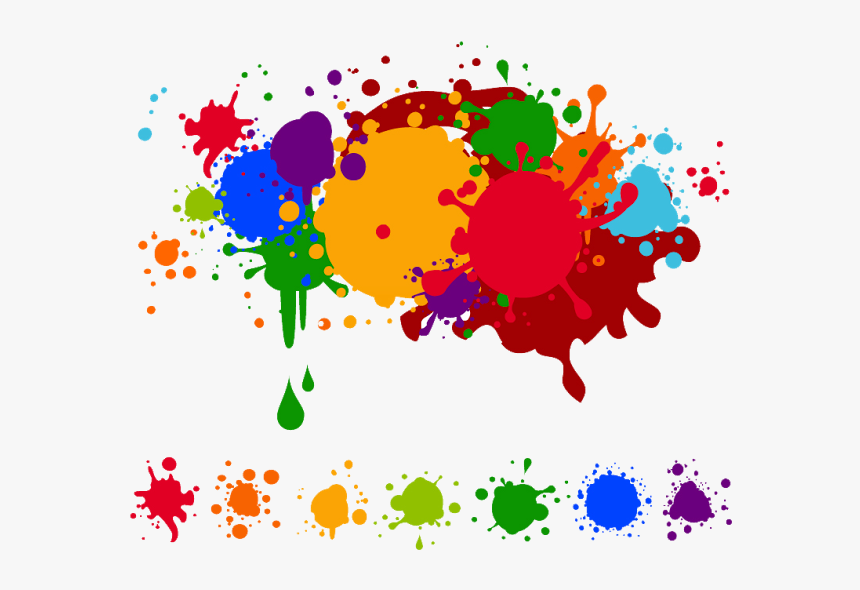 Transparent Ondas De Colores Png - Paint Splash Transparent Background, Png Download
