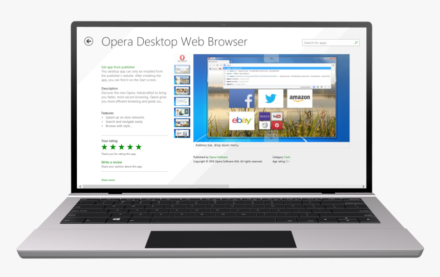Opera Desktop On Windows Phone - Netbook, HD Png Download
